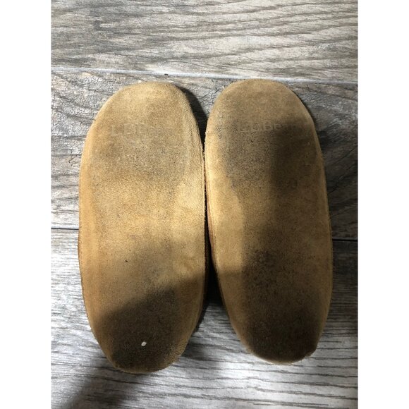 L.L. Bean Kids Youth Wicked Good Suede Leather Shearling Slippers Moccasins 3 - Picture 7 of 8